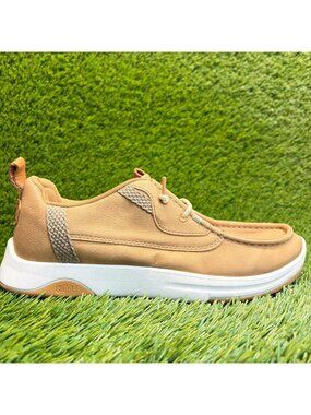 Hey Dude Wally Drift Classic Mens Size 8 Tan Athletic Leather Shoes Sneakers